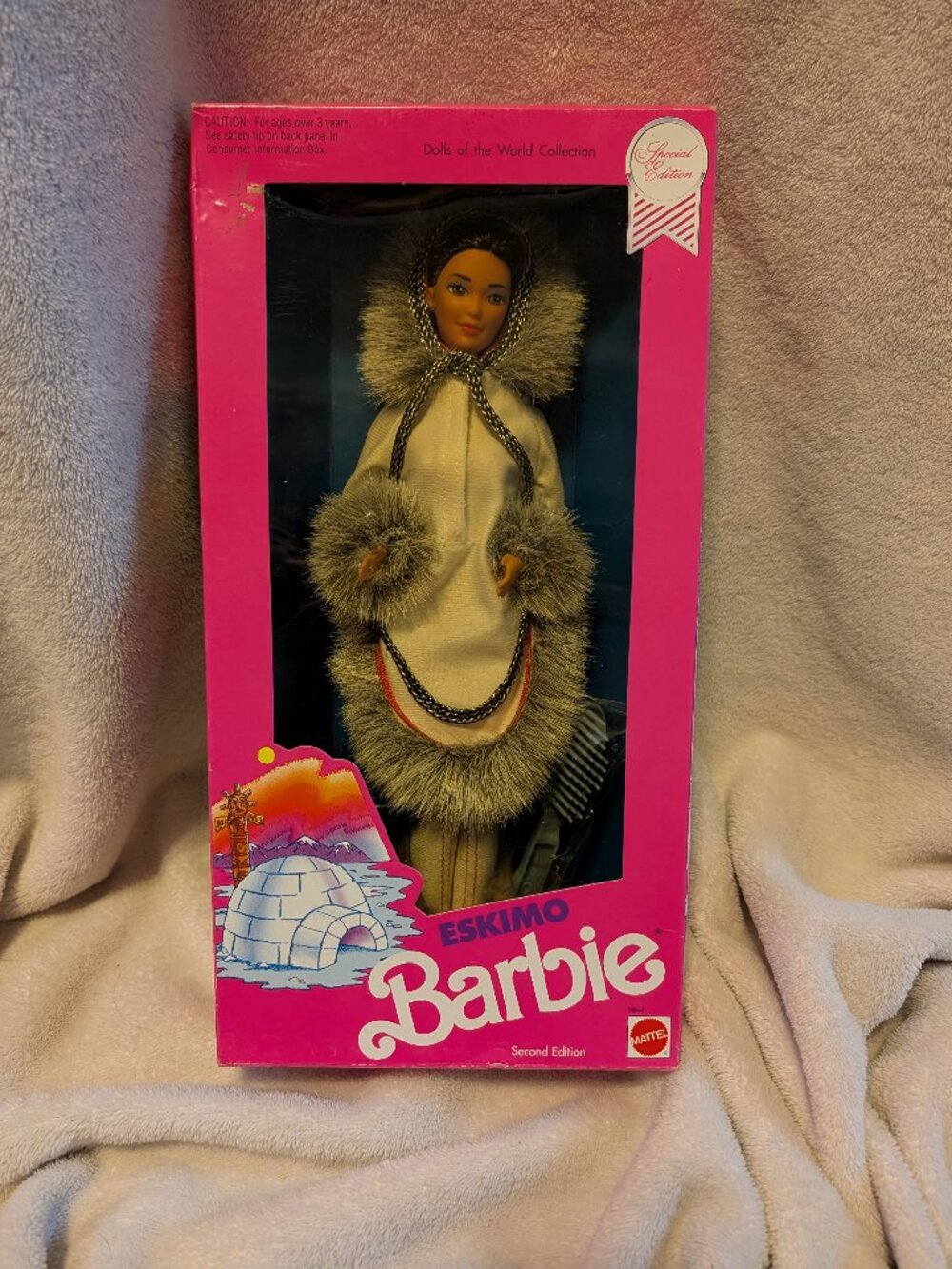 NIB 1990 Special Second Edition Dolls of the World Eskimo Barbie #9844